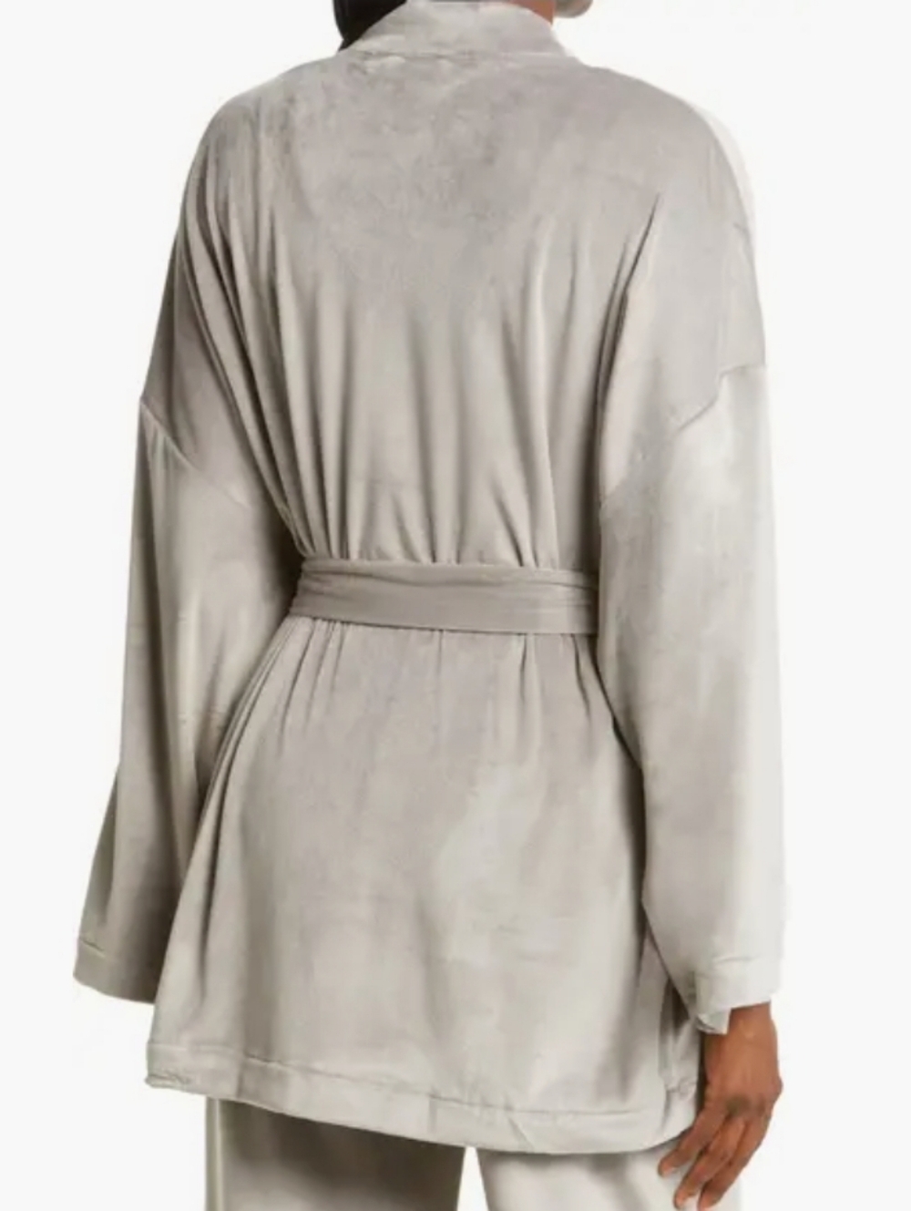 Skims Valour Short Robe In Gray Size Medium - Picture 2 of 6